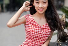 SIW斯文传媒 003 气质红白格V领时尚包臀裙 - 蓉儿 [65P-163M]-套图岛