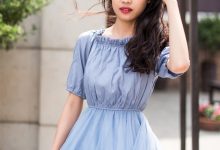 SIW斯文传媒 039 淡蓝清纯蓬袖双层纱仙女连身裙（蓉儿） [67P-127M]-套图岛