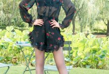 SIW斯文传媒 040 黑色网纱碎花长袖连衣裙 - 龙哥 [63P-218M]-套图岛