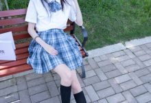 [BoBoSocks袜啵啵]NO.007 稚予-JK制服、皮鞋、黑色中筒棉袜、肉丝[143P+1V／3.48GB]-套图岛