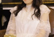 蕾丝裙美女清新文静写真图片-套图岛