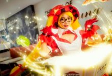 爆乳萝莉cos王者荣耀安琪拉喷血福利写真-套图岛