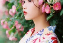 和服美女娇嫩可人户外写真图片-套图岛