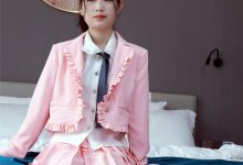 初夏女神 NO.012 念念 S码粉色JK套搭配36码小白鞋[113P+1V／5.41GB]-套图岛