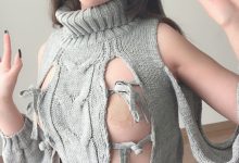 萌妹是青水 - 露背毛衣[14P-37MB]-套图岛