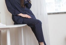 Sia不吃鱼 - 条纹职业装 [128P-1.26GB]-套图岛