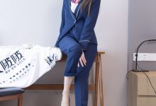 [BoBoSocks袜啵啵]NO.509 稚予-高跟鞋、短肉丝、黑色美甲、银行制服、半脱袜子[150P+1V／5.51GB]-套图岛