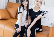 BoBoSocks袜啵啵 No.555 小甜豆甜甜圈-板鞋、运动鞋、白棉袜、裸足、互相用手和羽毛挠脚剧情[154P-1V-7.18G]-套图岛