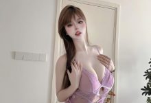 微密圈 空心柚七 [吊带紫色套装 [16P+6V-195MB]-套图岛