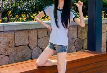 足愉心 NO.051 小瑶（搭配：T恤、牛仔短裤、白棉袜、帆布鞋、裸足）[115P+2V／12.9GB]-套图岛