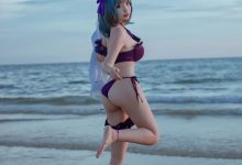 二佐Nisa – 碧蓝航线-柴郡泳装 [30P-373.6M]-套图岛