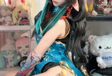 白栎Shirly-明日方舟-夕·染尘烟旗袍[130P+26V-4.06G]-套图岛